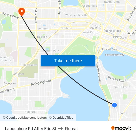Labouchere Rd After Eric St to Floreat map