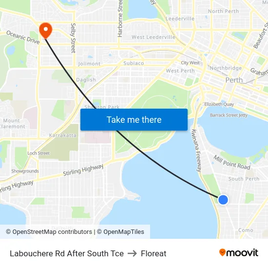 Labouchere Rd After South Tce to Floreat map