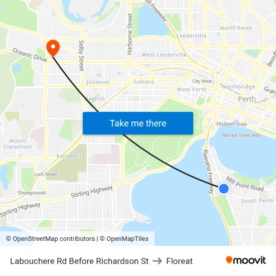 Labouchere Rd Before Richardson St to Floreat map
