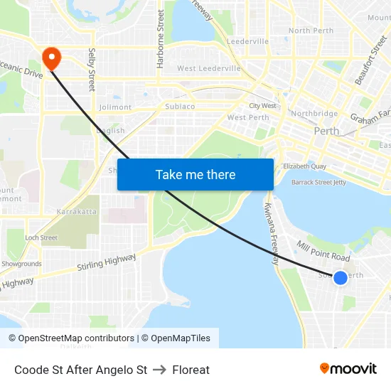 Coode St After Angelo St to Floreat map