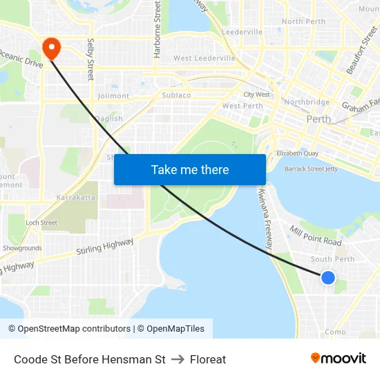 Coode St Before Hensman St to Floreat map