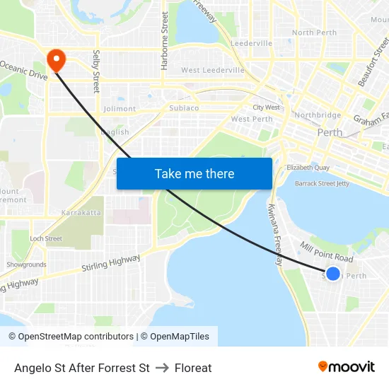 Angelo St After Forrest St to Floreat map