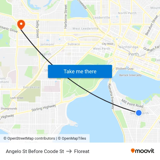 Angelo St Before Coode St to Floreat map
