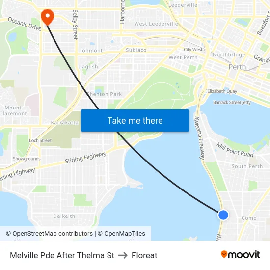 Melville Pde After Thelma St to Floreat map