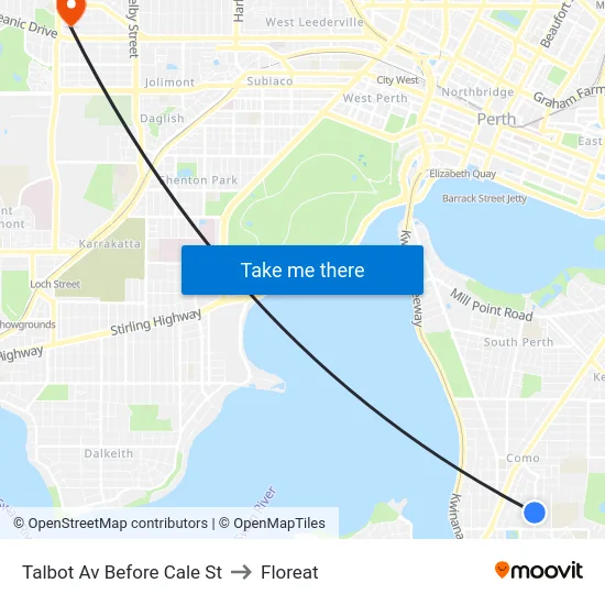 Talbot Av Before Cale St to Floreat map