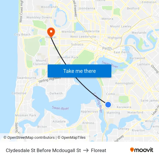 Clydesdale St Before Mcdougall St to Floreat map