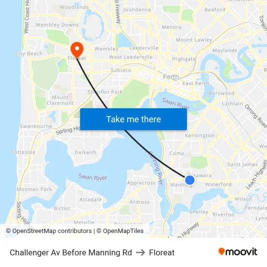 Challenger Av Before Manning Rd to Floreat map