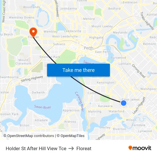 Holder St After Hill View Tce to Floreat map