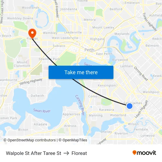 Walpole St After Taree St to Floreat map