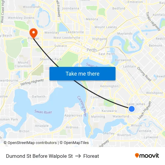 Dumond St Before Walpole St to Floreat map