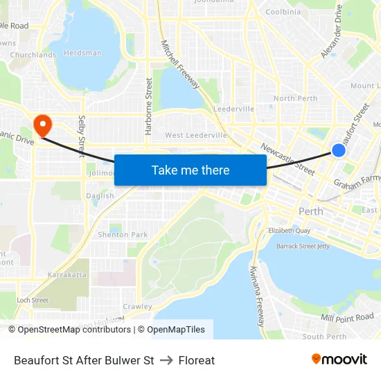 Beaufort St After Bulwer St to Floreat map