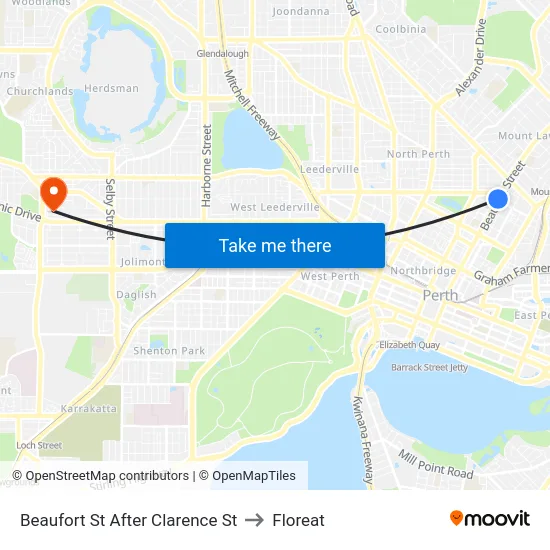 Beaufort St After Clarence St to Floreat map