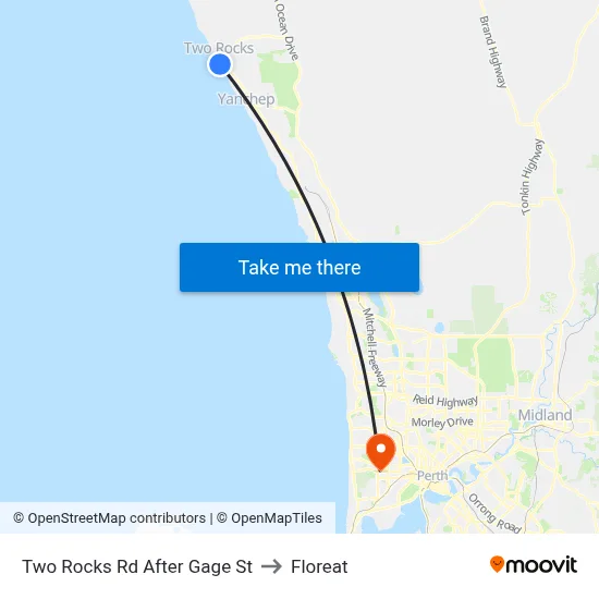Two Rocks Rd After Gage St to Floreat map