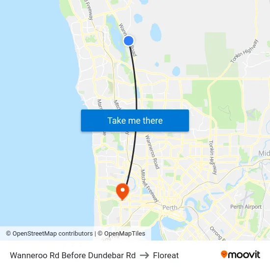 Wanneroo Rd Before Dundebar Rd to Floreat map