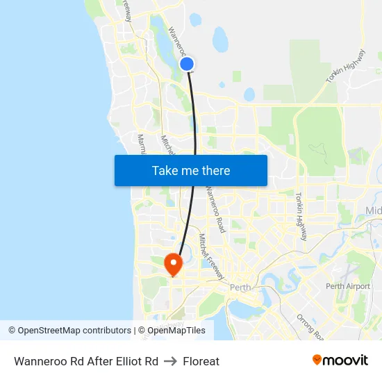 Wanneroo Rd After Elliot Rd to Floreat map