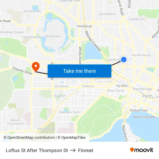 Loftus St After Thompson St to Floreat map