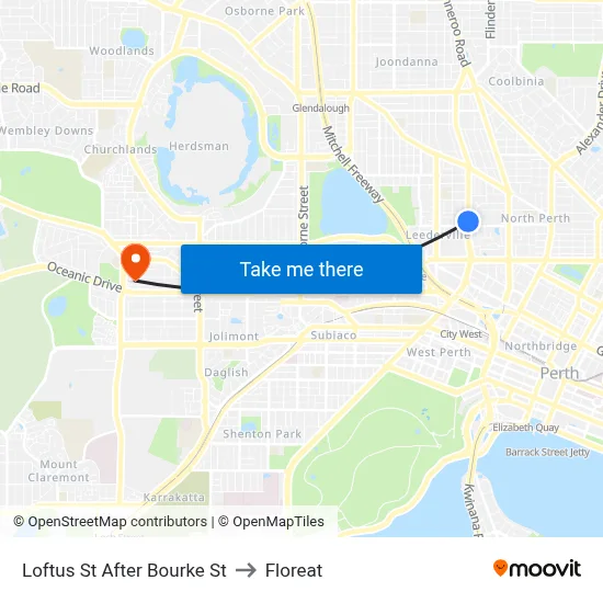 Loftus St After Bourke St to Floreat map