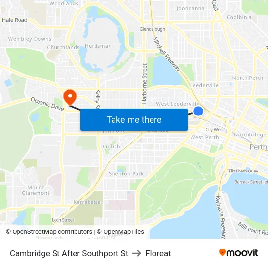 Cambridge St After Southport St to Floreat map