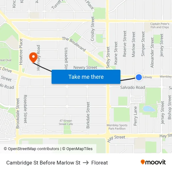 Cambridge St Before Marlow St to Floreat map