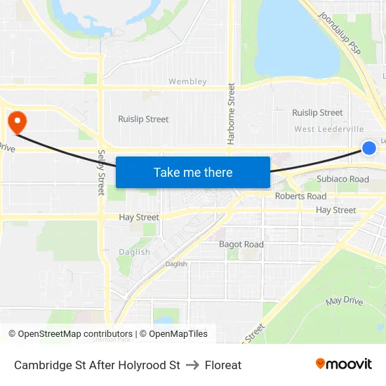 Cambridge St After Holyrood St to Floreat map