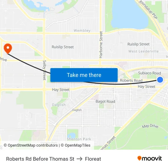Roberts Rd Before Thomas St to Floreat map
