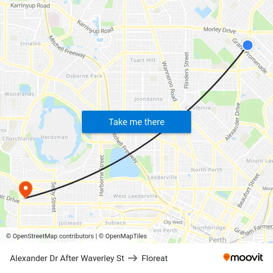 Alexander Dr After Waverley St to Floreat map