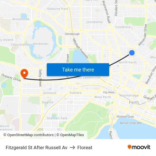 Fitzgerald St After Russell Av to Floreat map