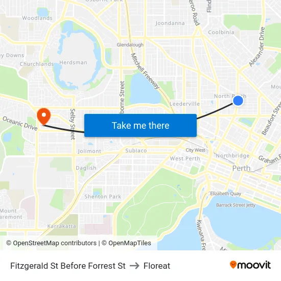 Fitzgerald St Before Forrest St to Floreat map