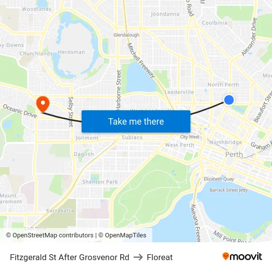 Fitzgerald St After Grosvenor Rd to Floreat map
