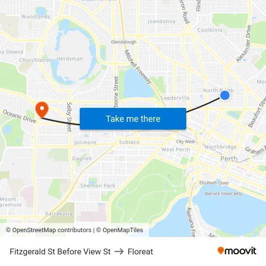 Fitzgerald St Before View St to Floreat map