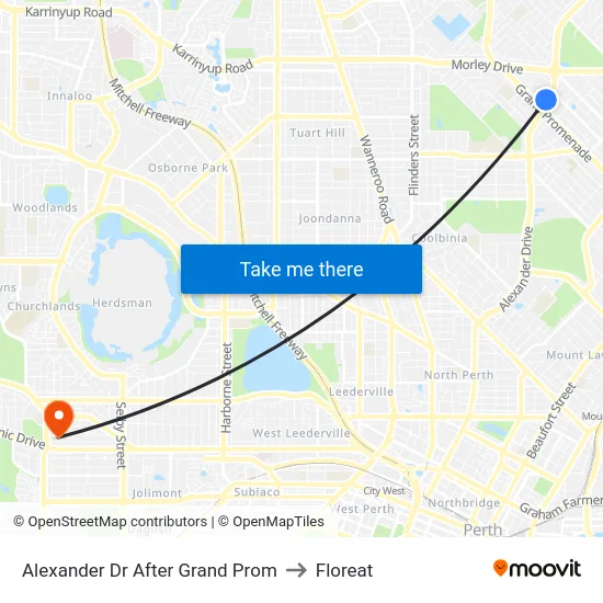 Alexander Dr After Grand Prom to Floreat map