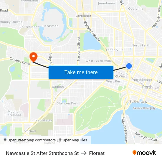 Newcastle St After Strathcona St to Floreat map