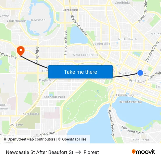 Newcastle St After Beaufort St to Floreat map