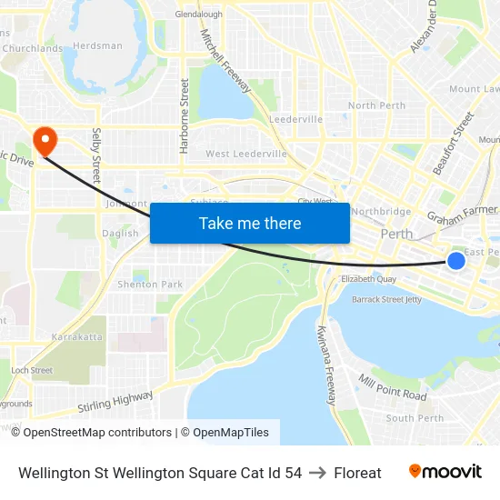 Wellington St Wellington Square Cat Id 54 to Floreat map