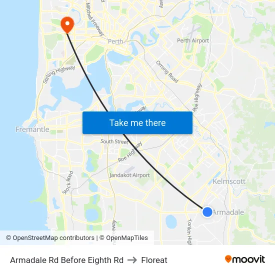 Armadale Rd Before Eighth Rd to Floreat map
