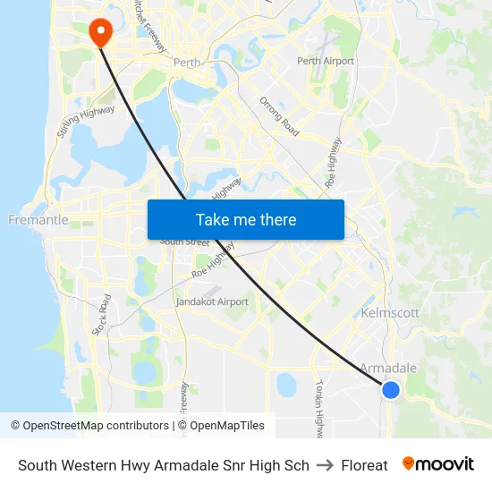 South Western Hwy Armadale Snr High Sch to Floreat map