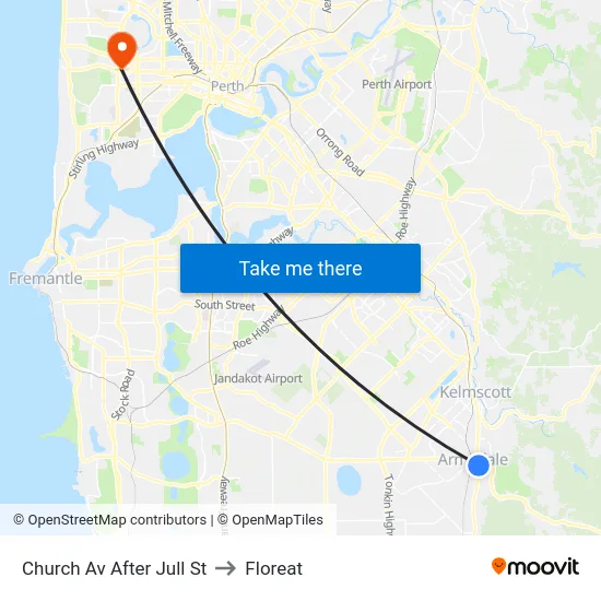 Church Av After Jull St to Floreat map