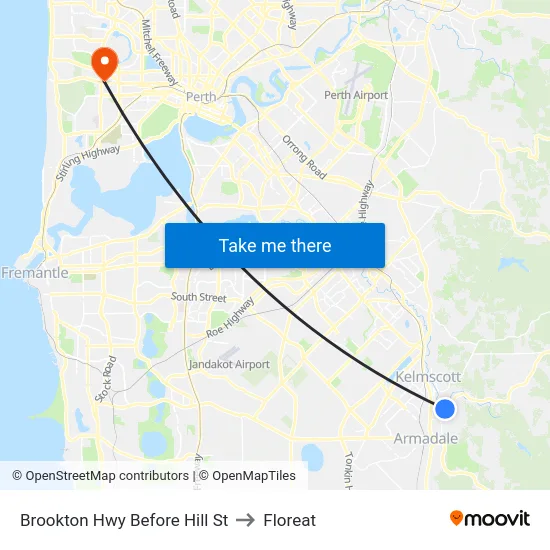 Brookton Hwy Before Hill St to Floreat map