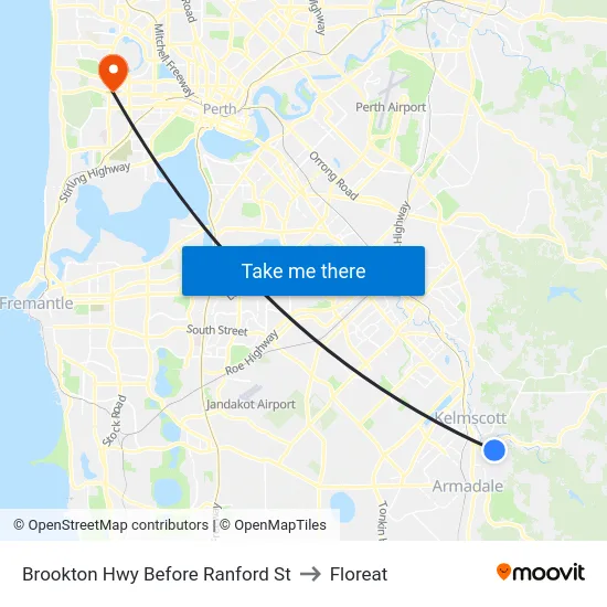 Brookton Hwy Before Ranford St to Floreat map