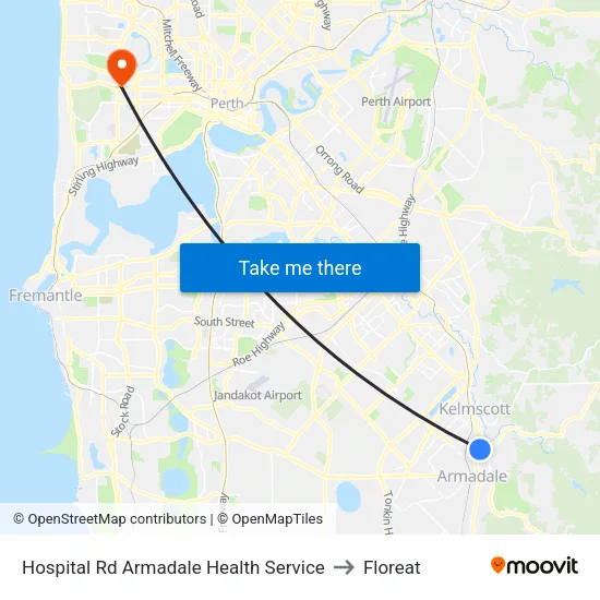 Hospital Rd Armadale Health Service to Floreat map
