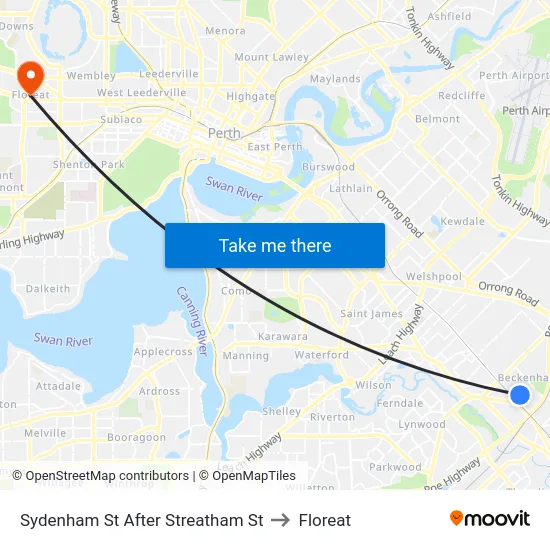 Sydenham St After Streatham St to Floreat map