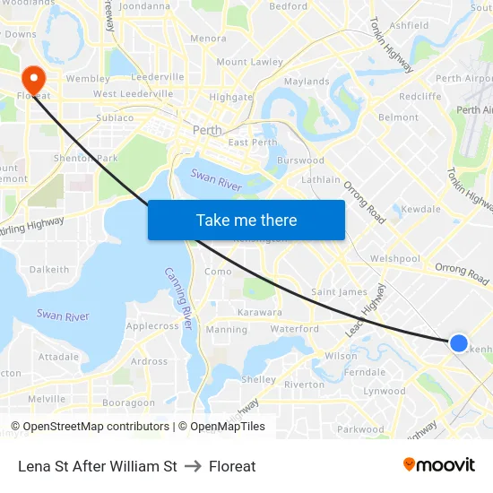 Lena St After William St to Floreat map