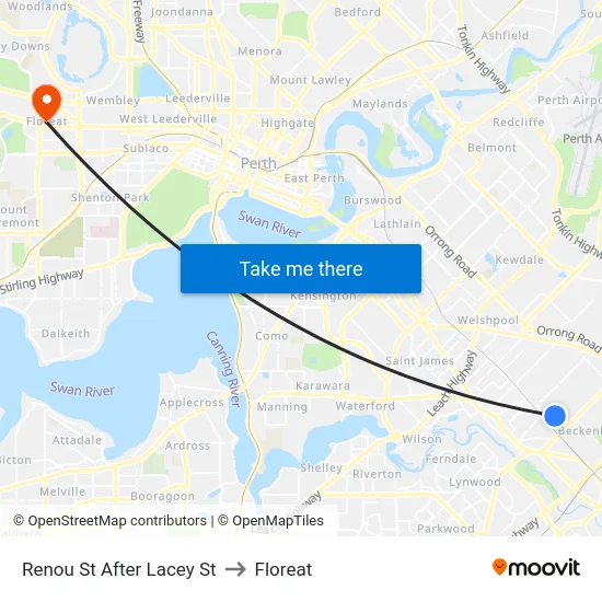 Renou St After Lacey St to Floreat map