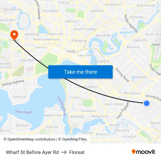 Wharf St Before Ayer Rd to Floreat map