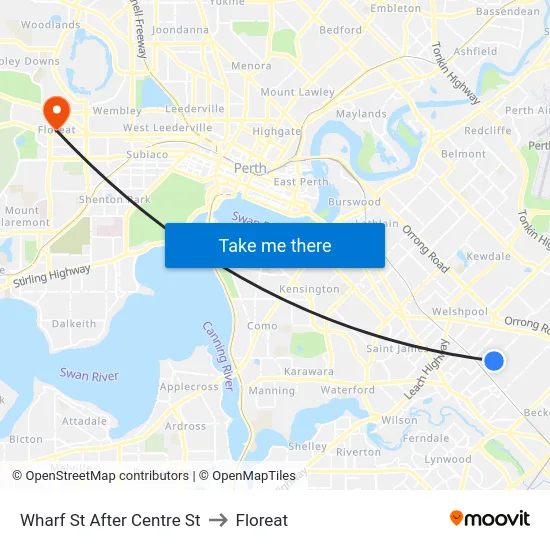 Wharf St After Centre St to Floreat map