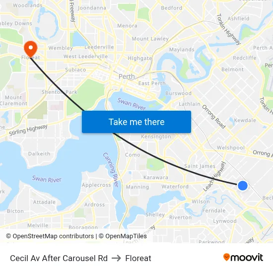 Cecil Av After Carousel Rd to Floreat map