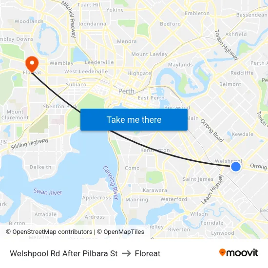 Welshpool Rd After Pilbara St to Floreat map
