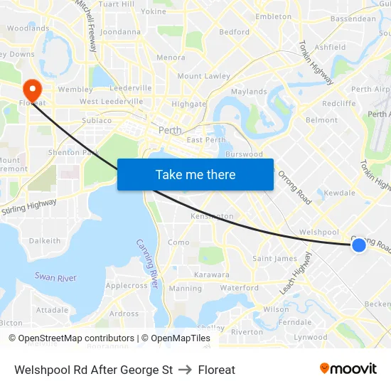 Welshpool Rd After George St to Floreat map