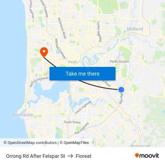 Orrong Rd After Felspar St to Floreat map
