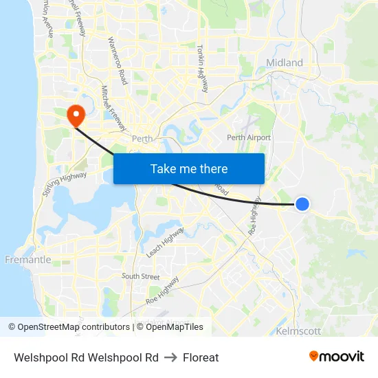 Welshpool Rd Welshpool Rd to Floreat map